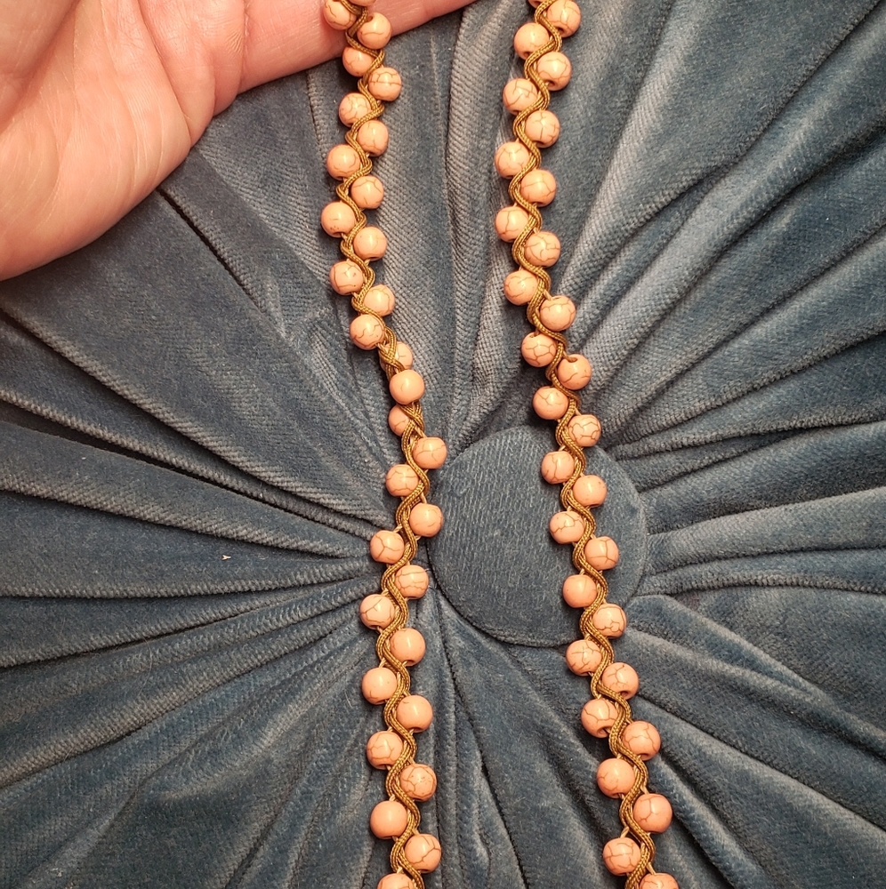 Peach Beaded Necklace